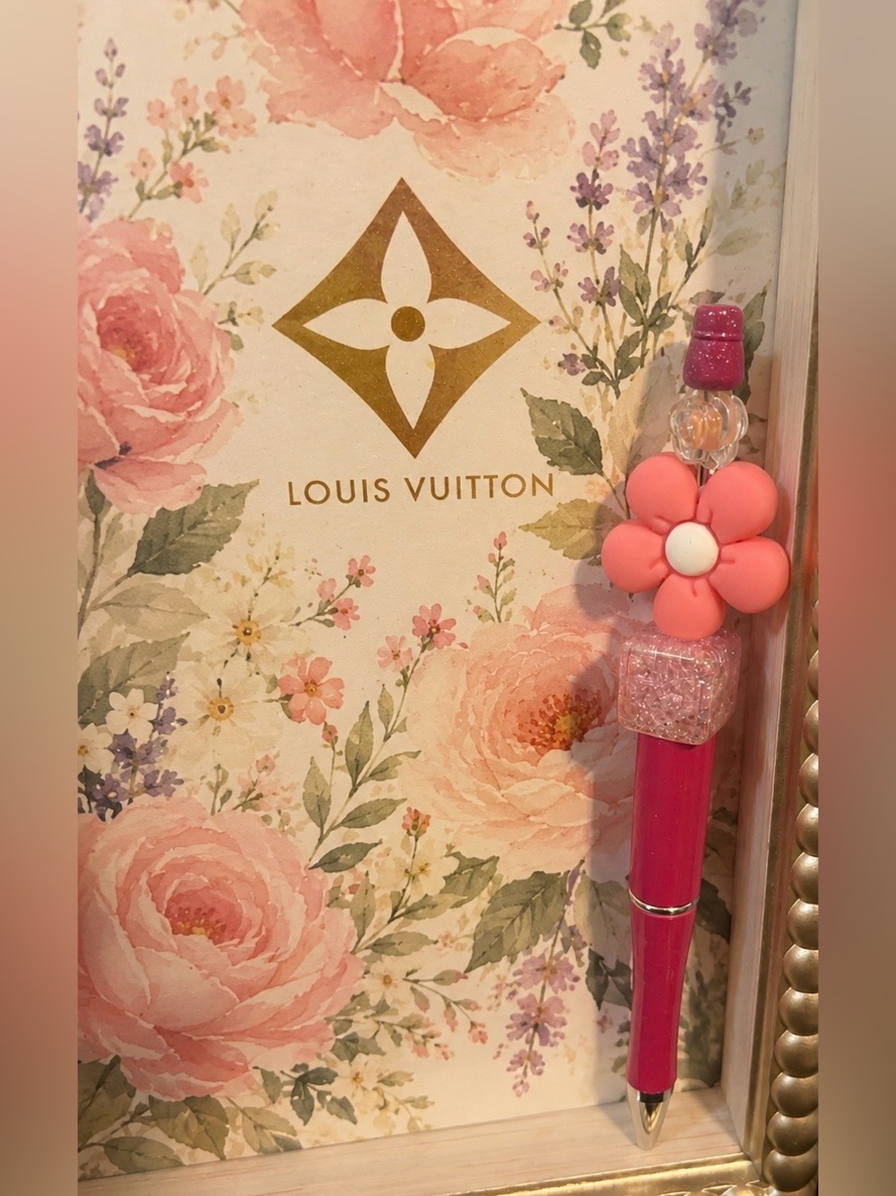 Pink Floral Charm Pen